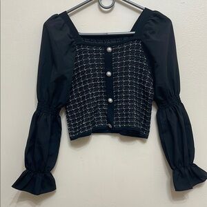 Elegant Black Women's Top size S